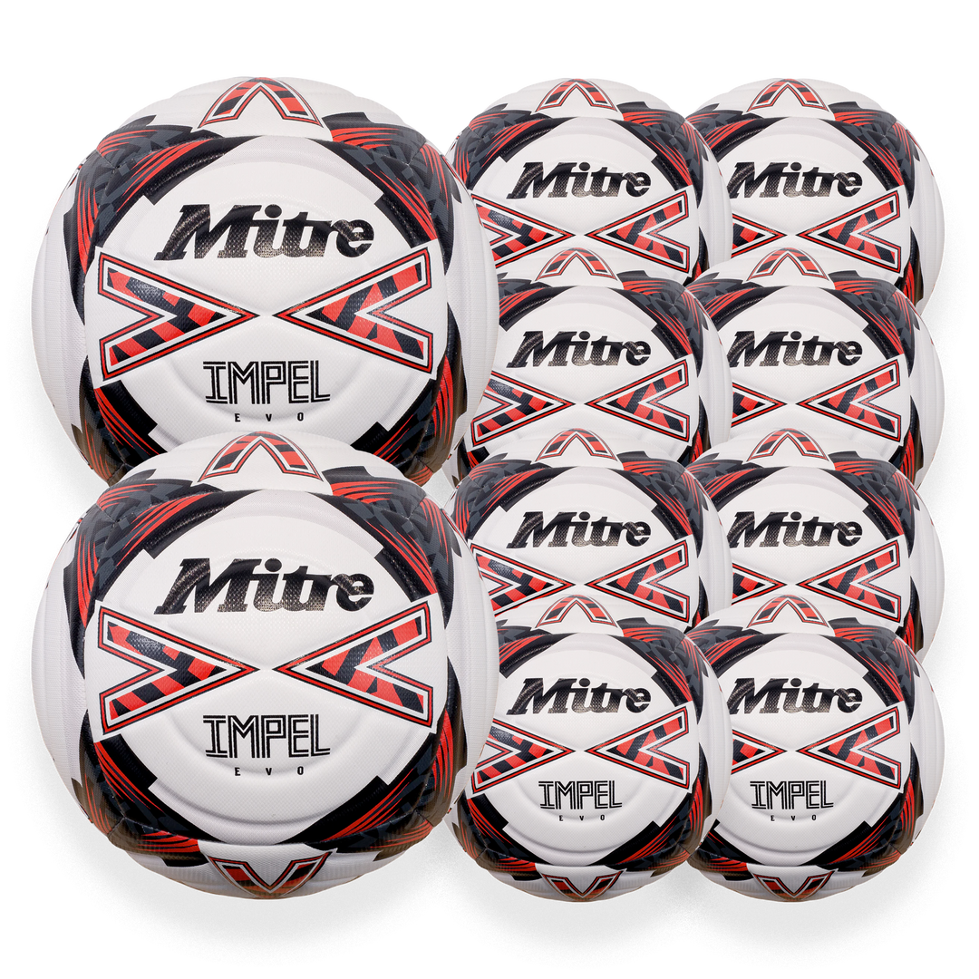 Mitre Impel Evo 24 White football - 10 ball pack