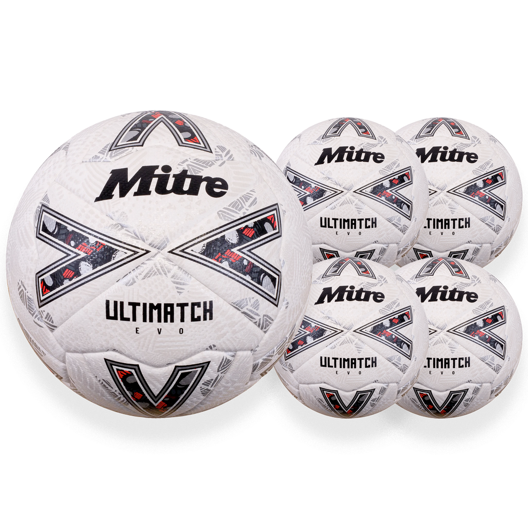 Mitre Ultimatch Evo 24 white football - 5 ball pack