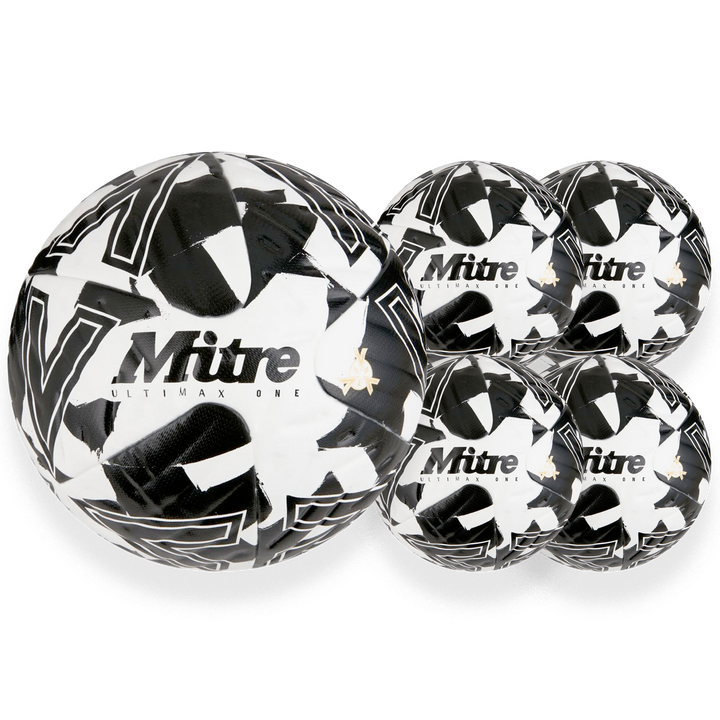 Mitre Ultimax One White football - 5-ball pack