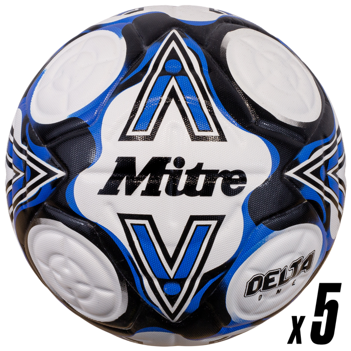 Mitre Delta One 24 white football - 5 ball pack