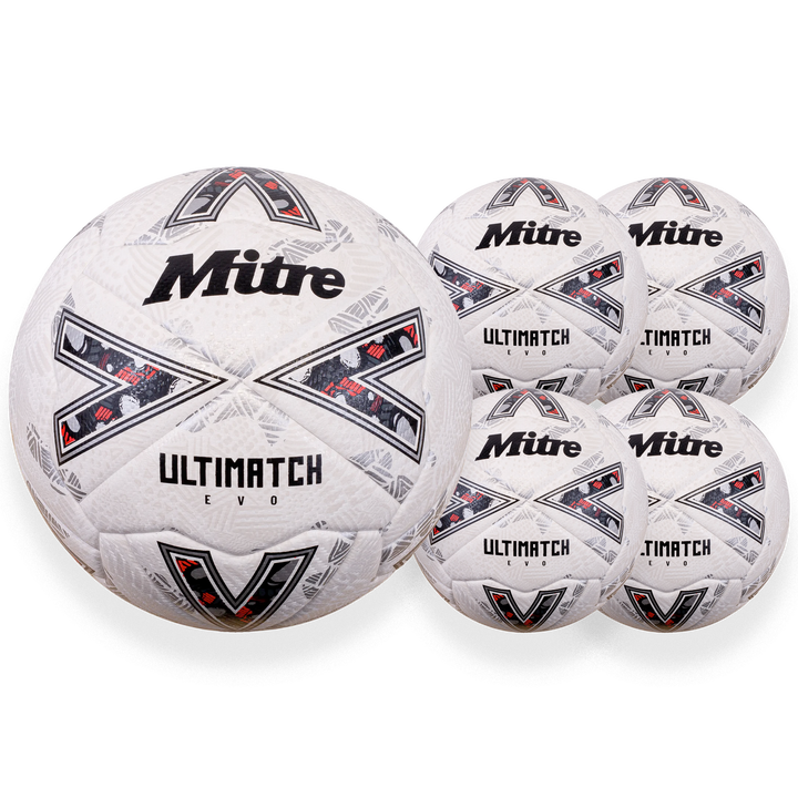 Mitre Ultimatch Evo 24 white football - 5 ball pack