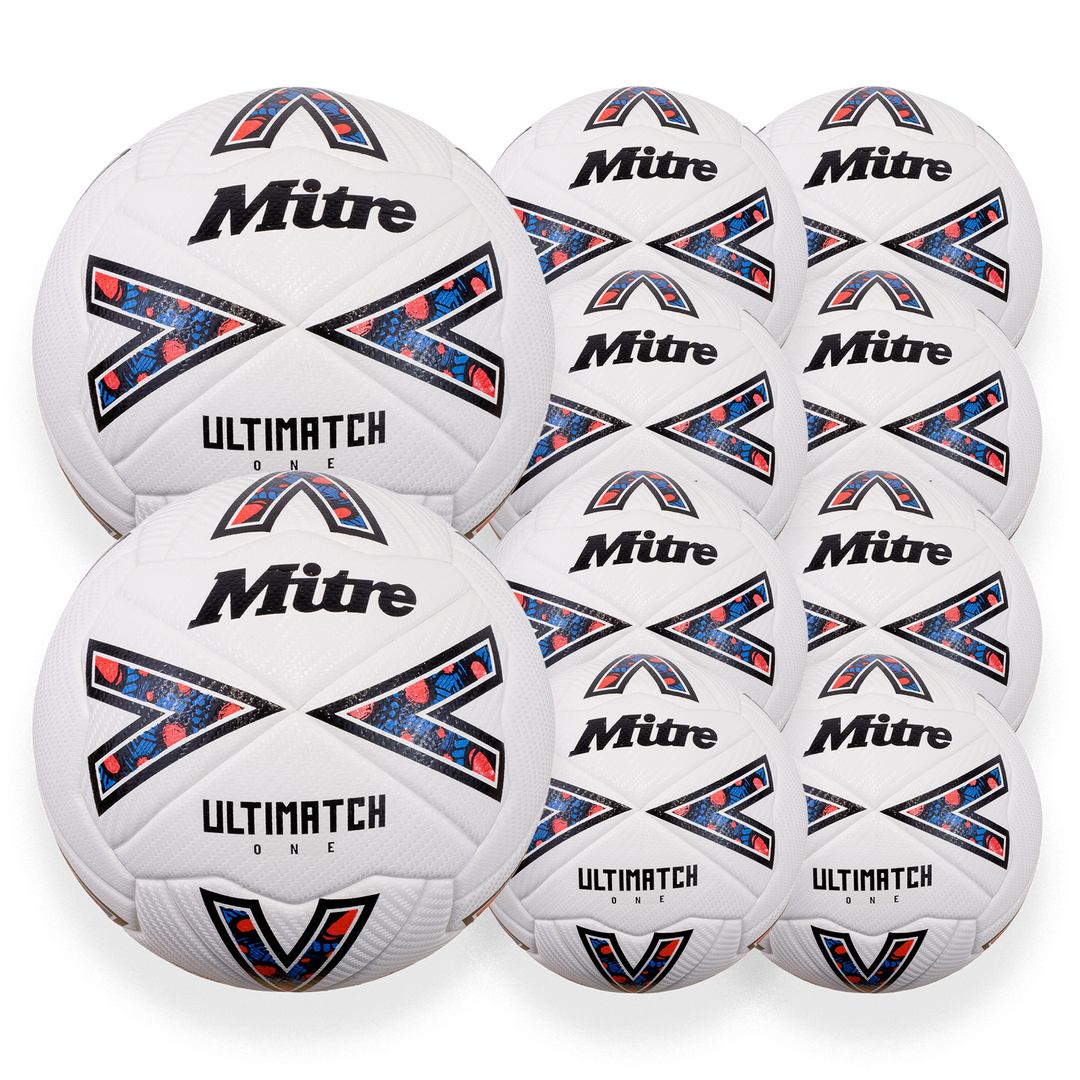 Mitre Ultimatch One 24 white football - 10 ball pack