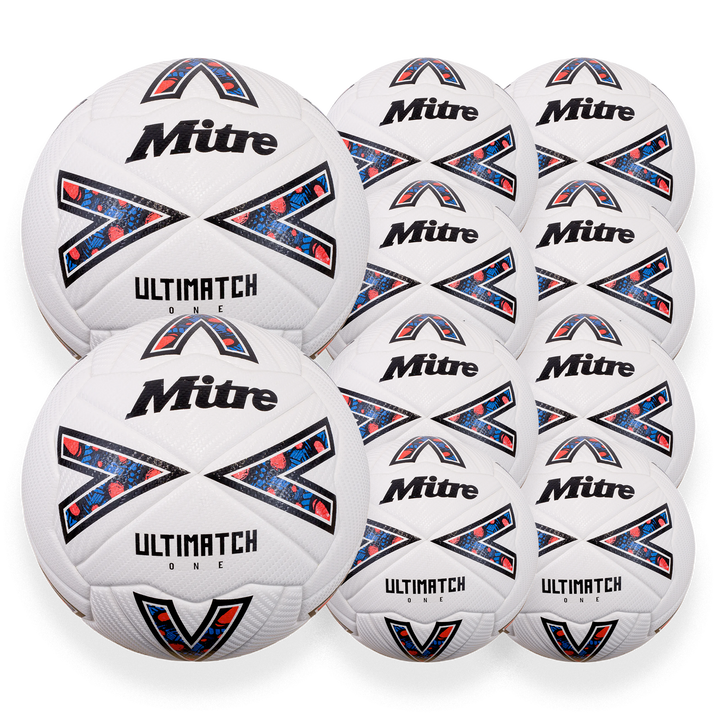 Mitre Ultimatch One 24 white football - 10 ball pack