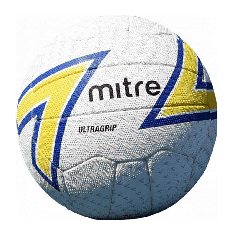 Mitre Ultragrip Netball (White/Yellow/Blue)